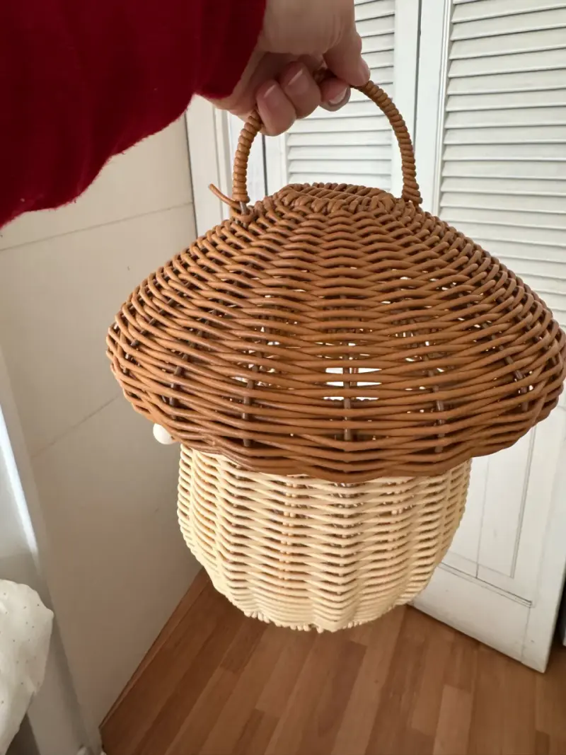 Cesta imitación mimbre forma de hongo - 2