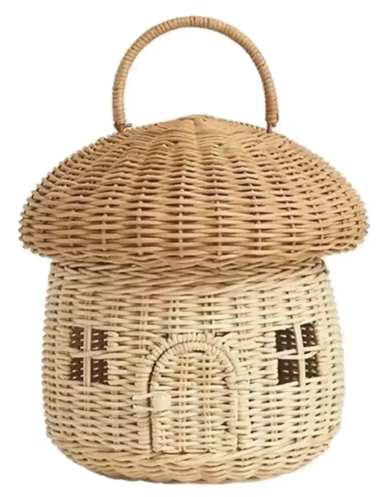 Cesta imitación mimbre forma de hongo - 5