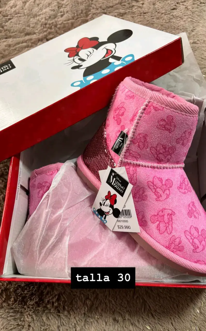 Botas infantiles Minnie Mouse rosadas - 1