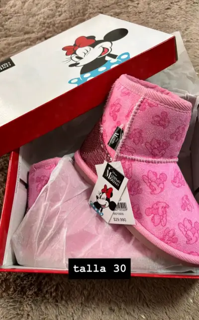 Botas infantiles Minnie Mouse rosadas - miniatura 1