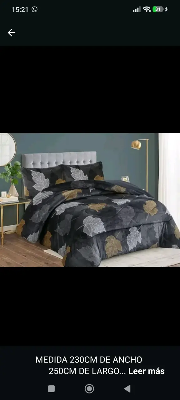 Cobertor estampado hojas - 1