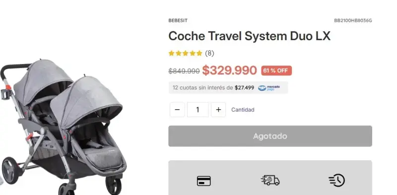 Coche doble gris oscuro - 2