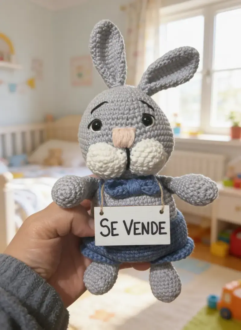 Conejo de peluche tejido - 1