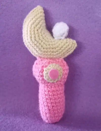 Amigurumi de crochet rosa y crema - miniatura 1