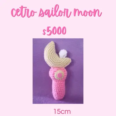 Amigurumi de crochet rosa y crema - miniatura 2
