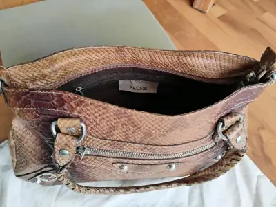 Cartera de cuero marrón Prüne - miniatura 4