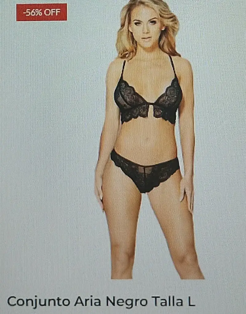 Conjunto lencería negro talla L