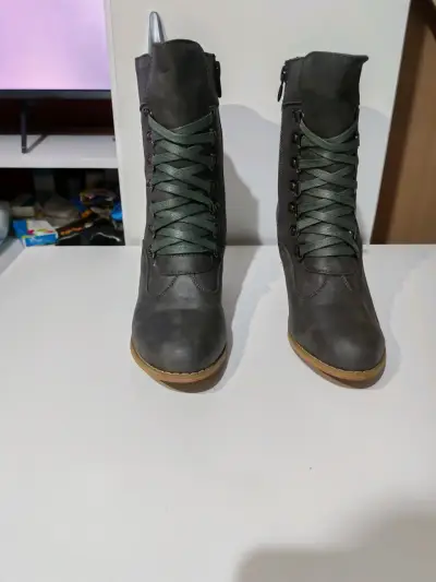 Botines gris  con cordones - miniatura 2