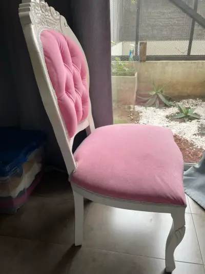 Silla estilo clásico rosa - miniatura 5