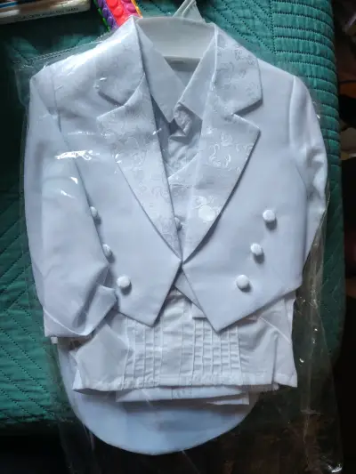 Traje de bebé para ceremonia blanco - miniatura 1