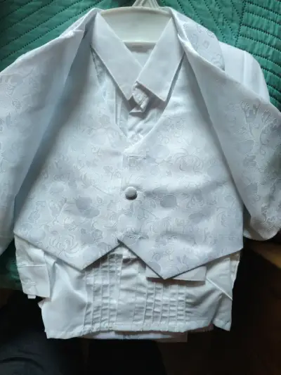 Traje de bebé para ceremonia blanco - miniatura 3