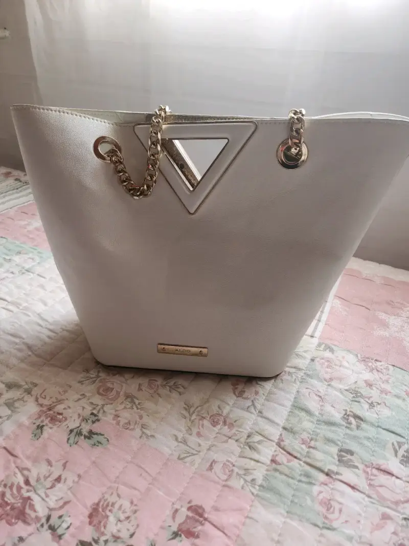 Cartera grande de cuero blanco - 2