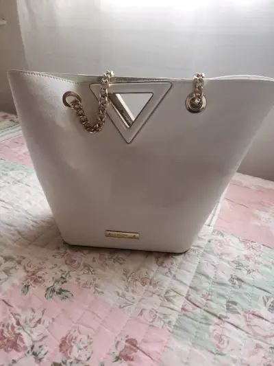 Cartera grande de cuero blanco - miniatura 2