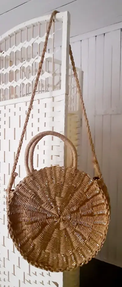 Cartera redonda de mimbre - miniatura 2