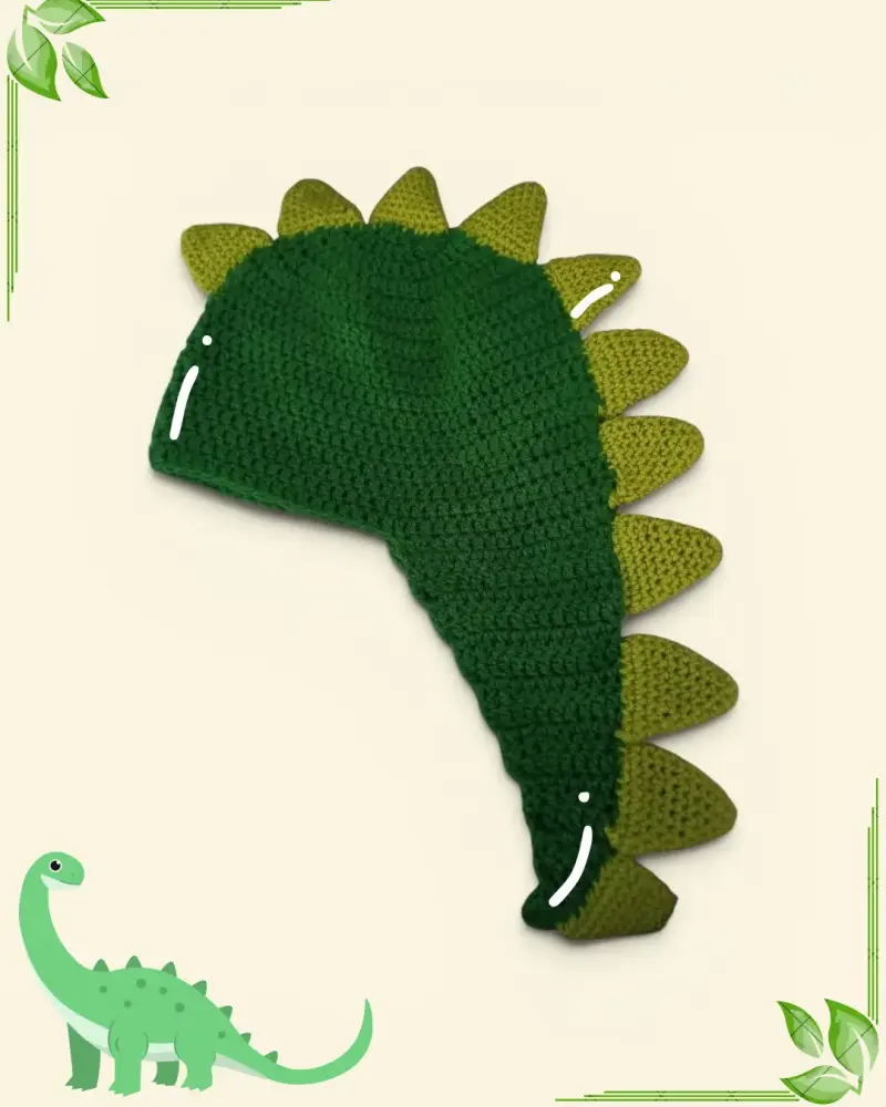 Gorro tejido de dinosaurio