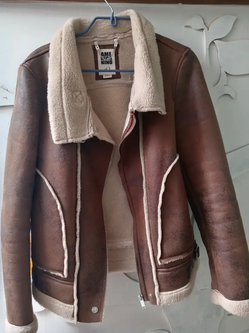 Chaqueta gamuza (estilo aviadora) marrón - 1