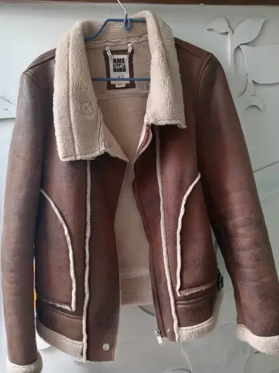 Chaqueta gamuza (estilo aviadora) marrón - miniatura 1