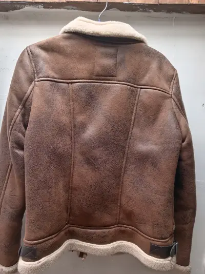 Chaqueta gamuza (estilo aviadora) marrón - miniatura 3