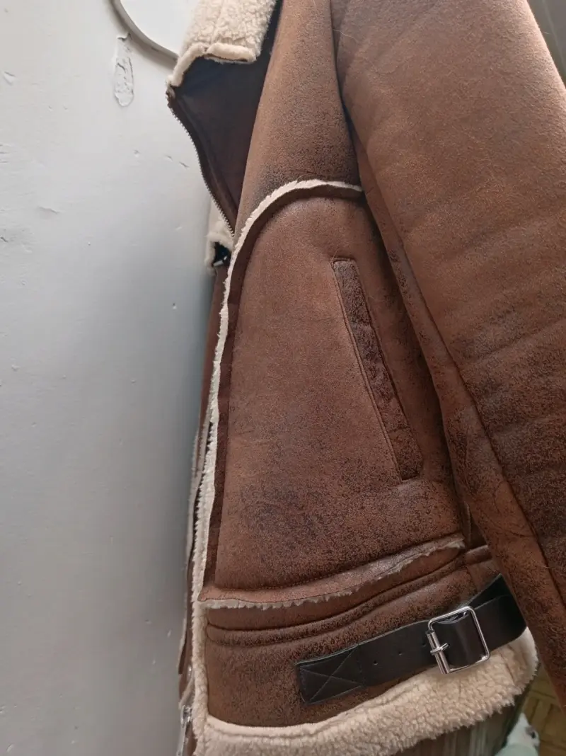 Chaqueta gamuza (estilo aviadora) marrón - 4