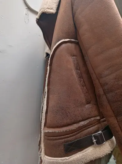 Chaqueta gamuza (estilo aviadora) marrón - miniatura 4