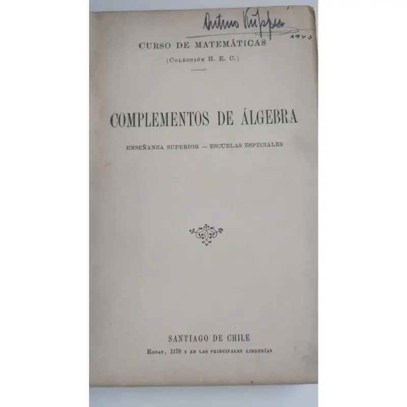 Complementos de Álgebra , antiguo - 2