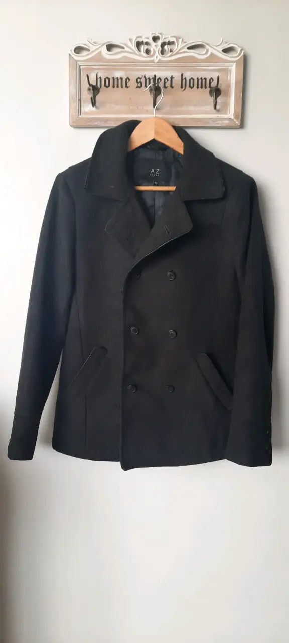Abrigo negro de lana hombre talla40 - 1