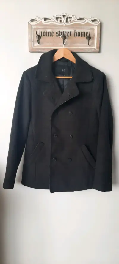 Abrigo negro de lana hombre talla40 - miniatura 1