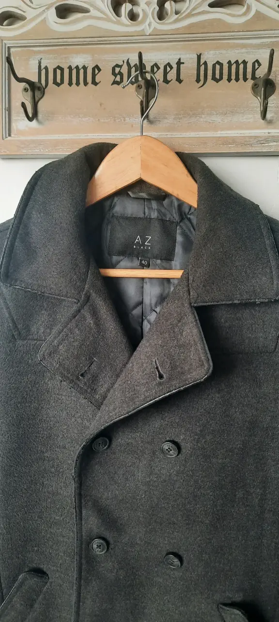 Abrigo negro de lana hombre talla40 - 2