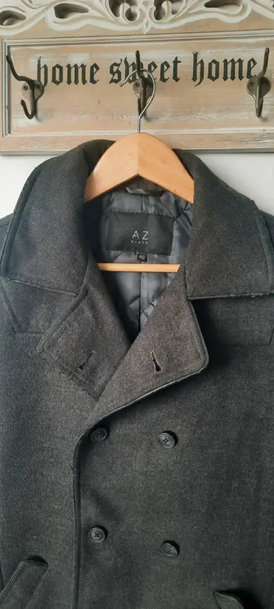 Abrigo negro de lana hombre talla40 - miniatura 2
