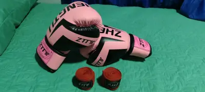 Guantes de boxeo rosados ZTT - miniatura 1