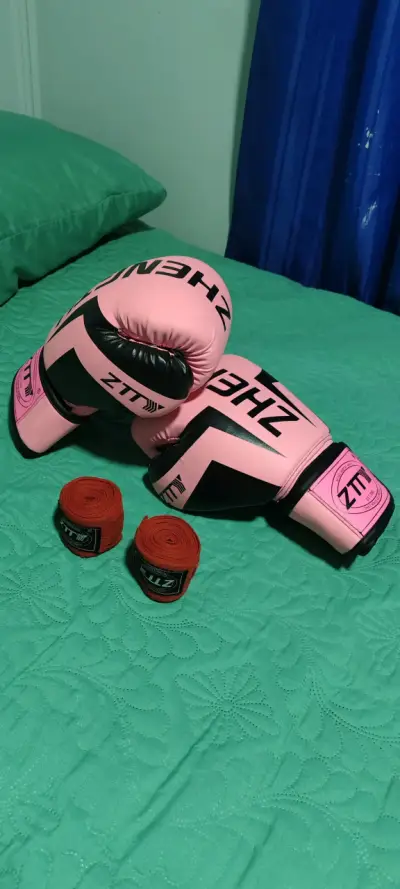 Guantes de boxeo rosados ZTT - miniatura 2
