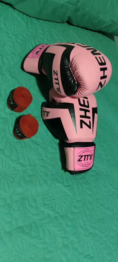 Guantes de boxeo rosados ZTT - miniatura 3