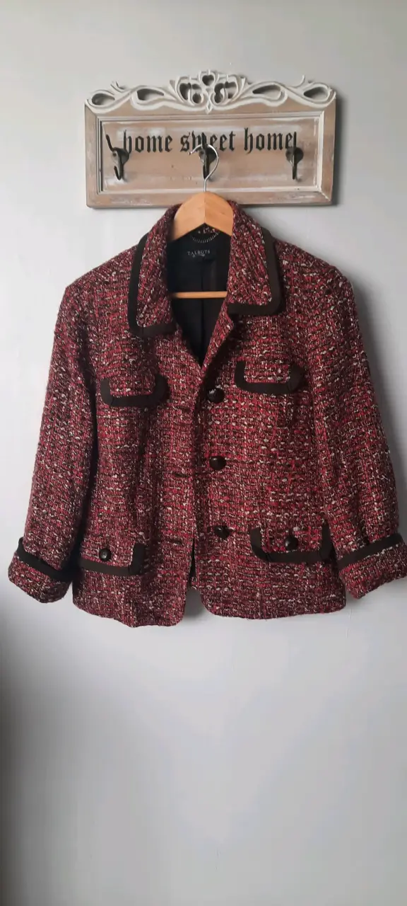 Chaqueta de lana roja elegante talla xs - 1