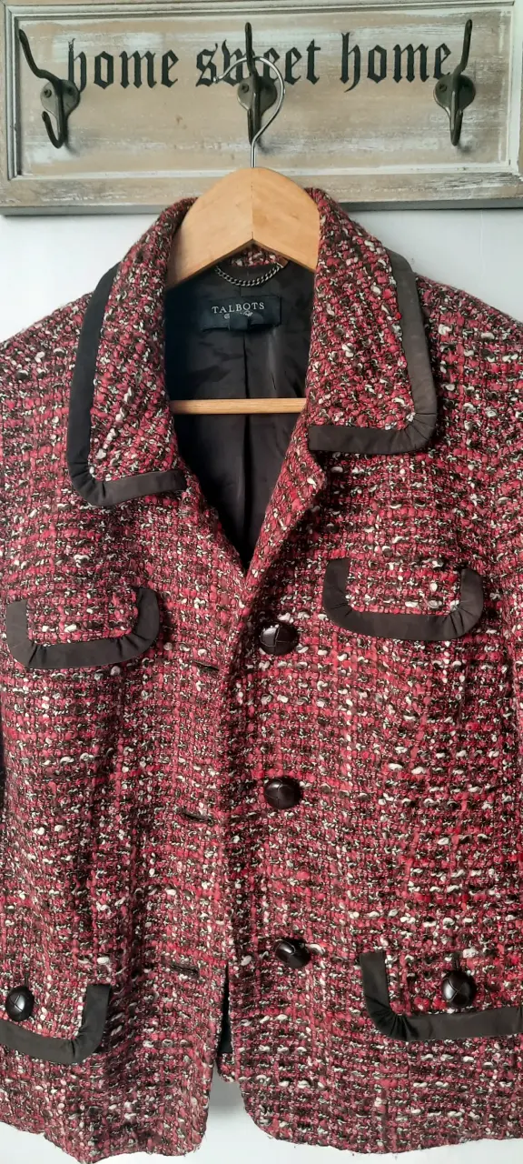 Chaqueta de lana roja elegante talla xs - 2