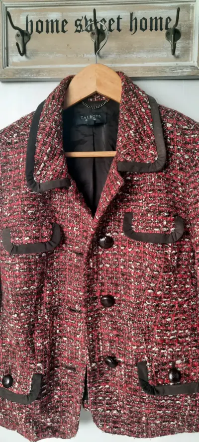 Chaqueta de lana roja elegante talla xs - miniatura 2