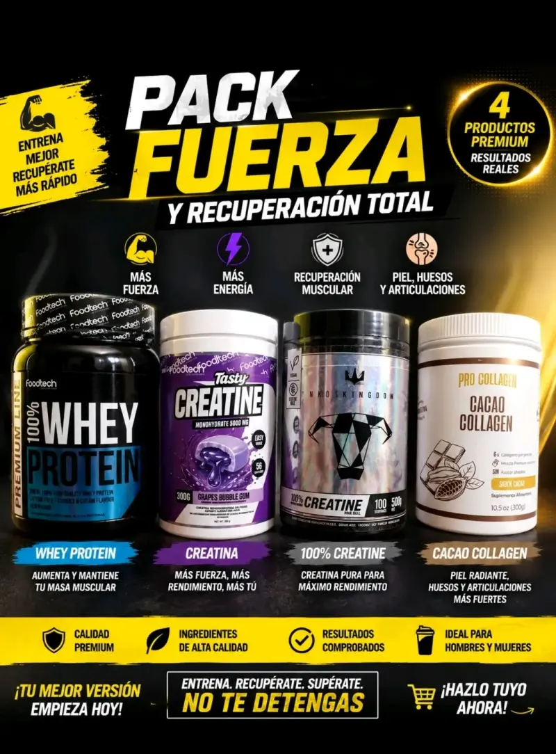 Pack suplementos fuerza y recuperación