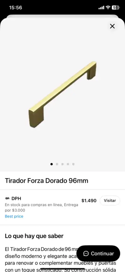 Set de tiradores de mueble doradas - miniatura 6