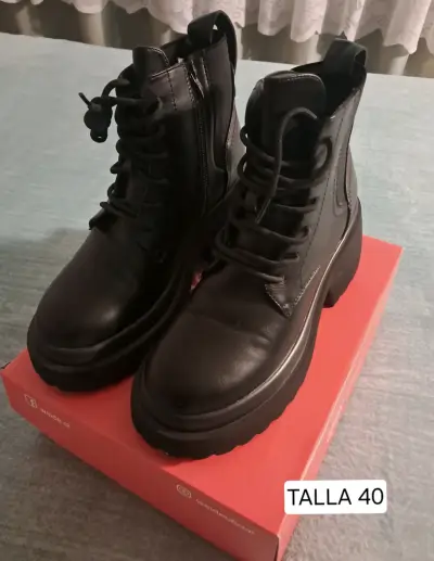 🔥 BOTINES NEGROS WEIDE TALLA 40 - miniatura 1