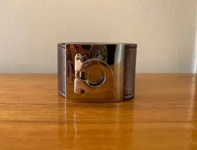 Pulsera Ferragamo Gancini marrón - miniatura 2
