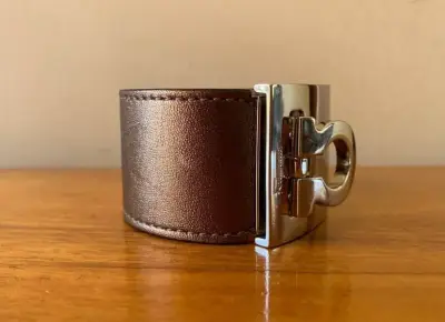 Pulsera Ferragamo Gancini marrón - miniatura 3