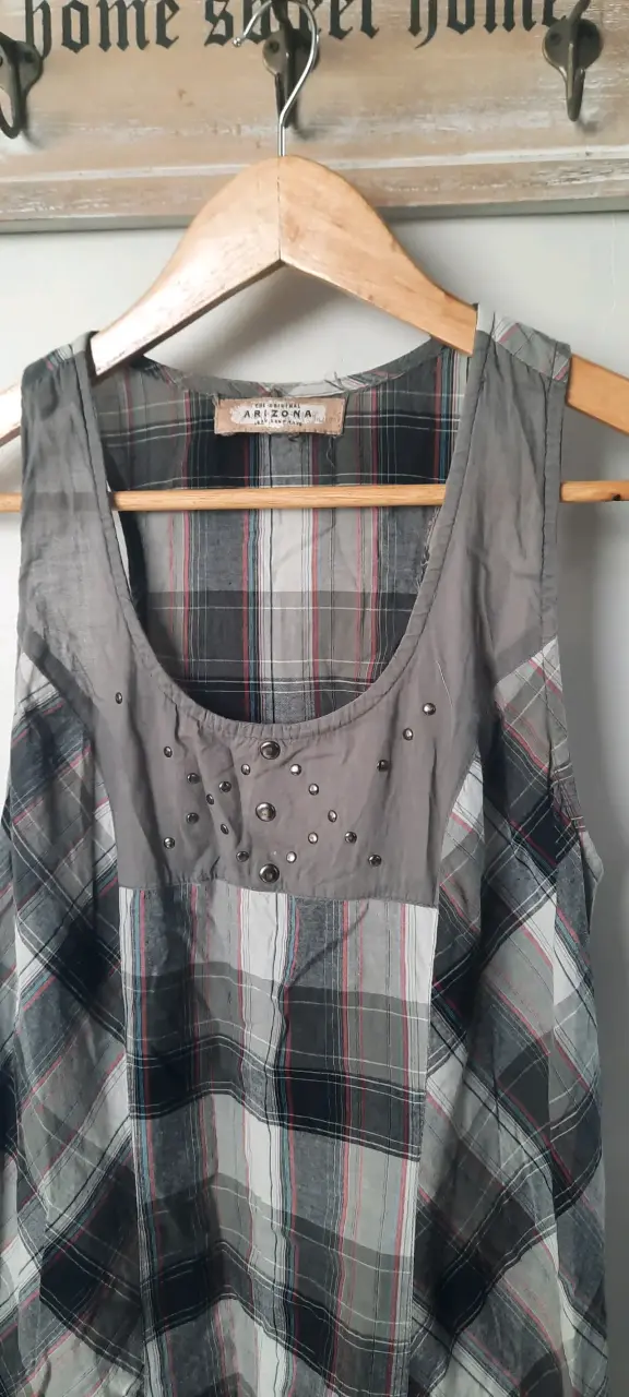 Vestido escocés con apliques talla S - 2