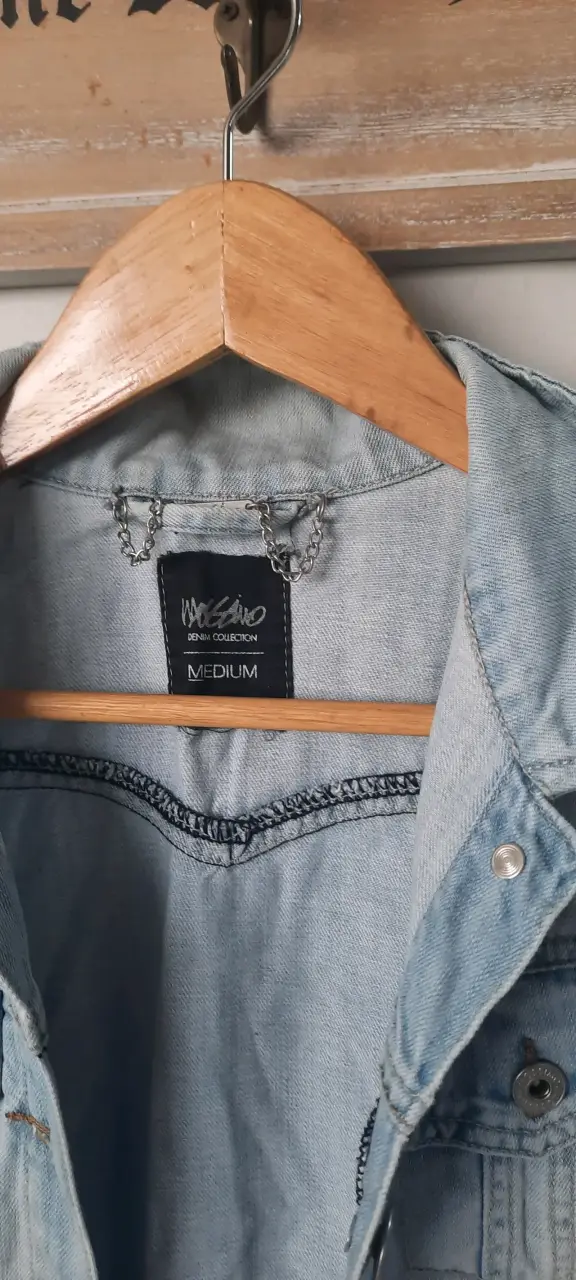 Chaleco de mezclilla sin mangas talla M - 2