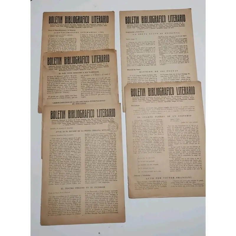 Oreste Plath. Boletín Bibliográfico,5 números - 1
