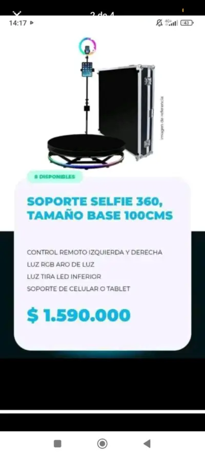 Plataforma fotográfica 360° con luces LED - miniatura 4