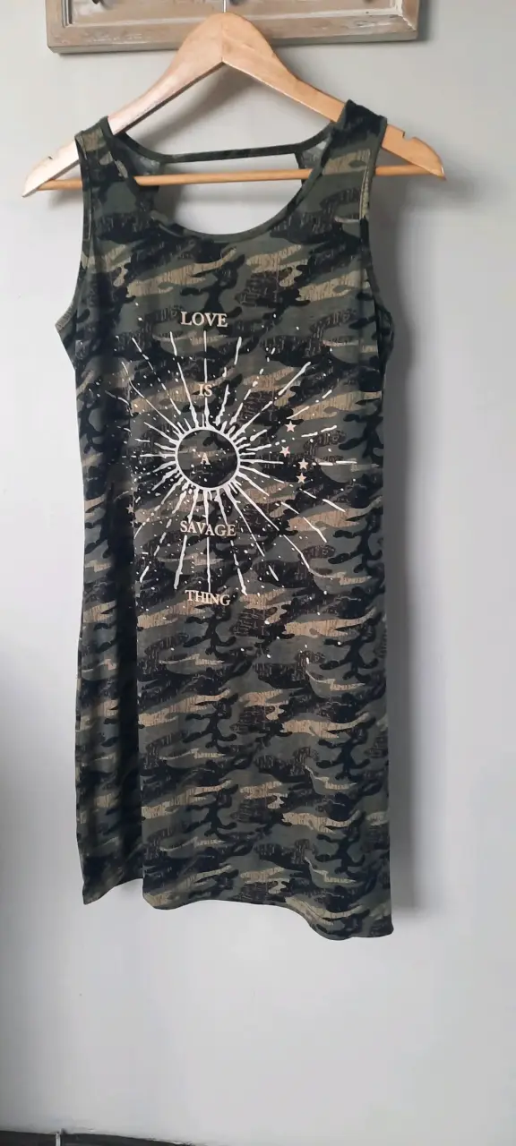 Vestido militar estampado talla S - 1