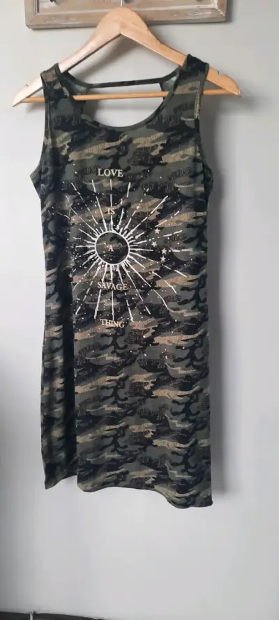 Vestido militar estampado talla S - miniatura 1