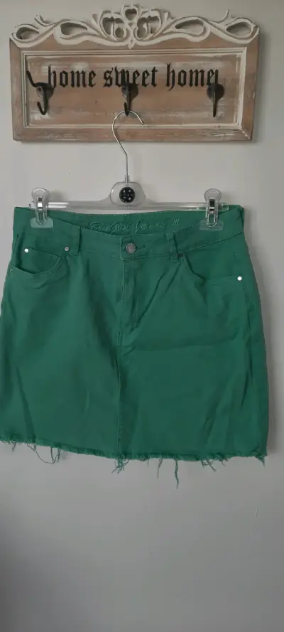 Mini falda verde mujer talla M - miniatura 1