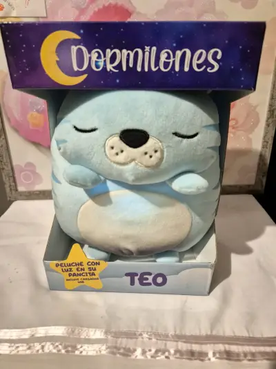 Peluche dormilón Teo  azul suave - miniatura 2