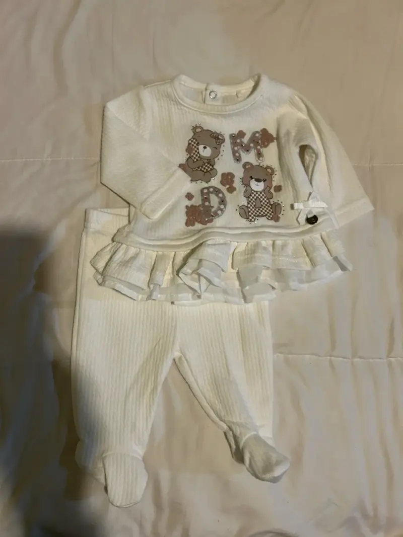 Conjunto bebé blanco con ositos