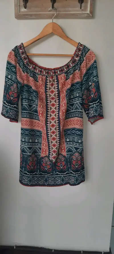 Blusa estampada bohemia talla S grande - miniatura 1